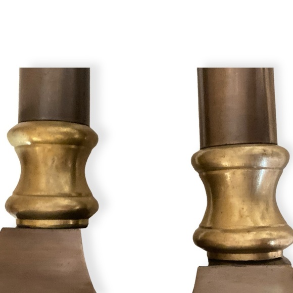 Vintage CENTURY Solid Brass Handmade 2pc Set Candle Holders 12” & 16” Home Decor - Picture 6 of 10